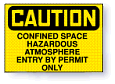Caution - confined space hazardous atmosphere entry by permit only